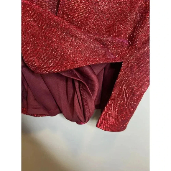 City triangles RED glitter bandage mini dress NYE holiday party midi size 9 - Picture 5 of 9